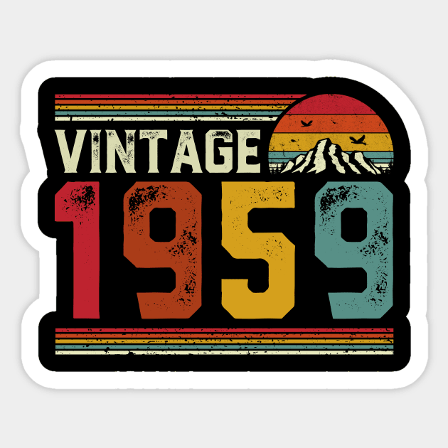 Vintage 1959 Birthday Gift Retro Style Sticker by Foatui